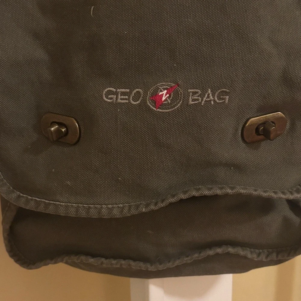 Authentic Pigment Geo Bag Olive Green Messenger Bag 100% Cotton